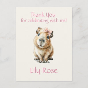 Capybara Birthday Thank You Briefkaart