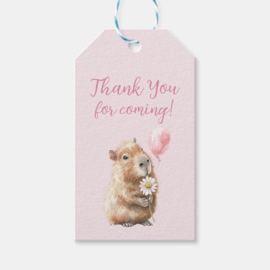 Capybara Birthday Thank You Cadeaulabel (Voorkant)