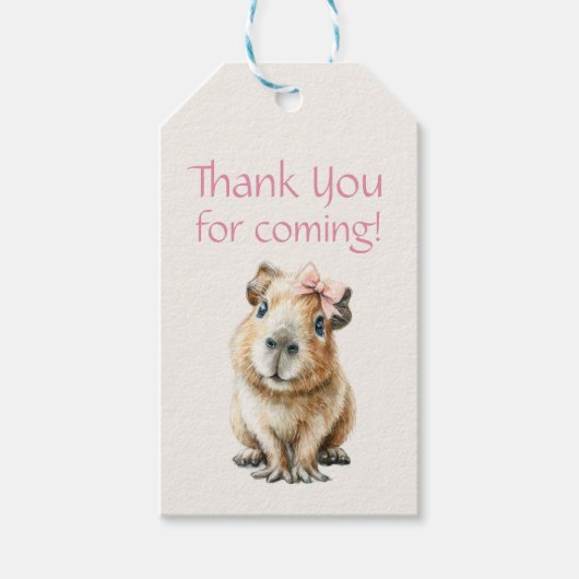 Capybara Birthday Thank You Cadeaulabel (Voorkant)