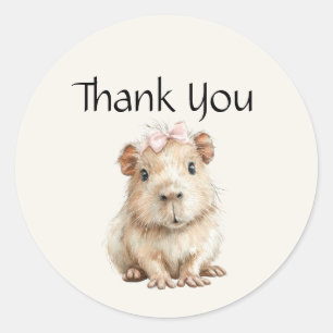 Capybara Birthday Thank You Ronde Sticker