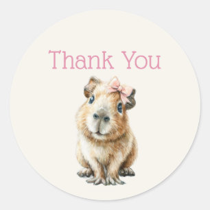Capybara Birthday Thank You Ronde Sticker