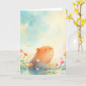 Capybara Bloemen Vijver Oord Kaart (Gele Bloem)