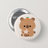 Capybara Boba Ronde Button 5,7 Cm (Voorkant /achterkant)