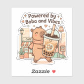 Capybara Boba Sticker – Mooie Kawaii Bubble Tea  (Vel)