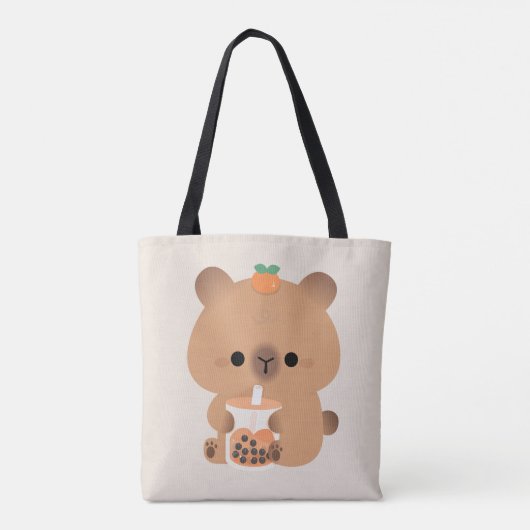 Capybara Boba Tote Bag (Achterkant)