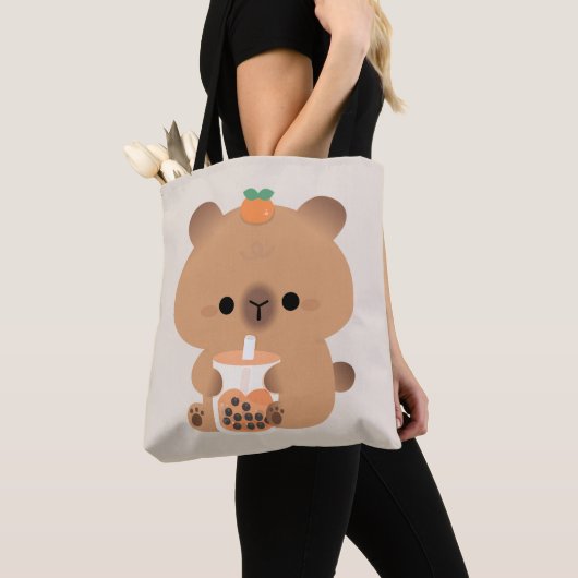 Capybara Boba Tote Bag (Dichtbij)