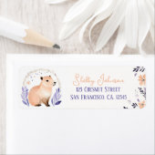 Capybara Boho Floral Design - retouradres Etiket (Insitu)