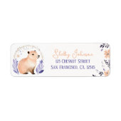 Capybara Boho Floral Design - retouradres Etiket (Voorkant)