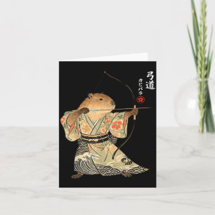Capybara Boogschieten Samurai Kyudo Japans Dieren Kaart