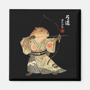 Capybara Boogschieten Samurai Kyudo Japans Dieren Magneet
