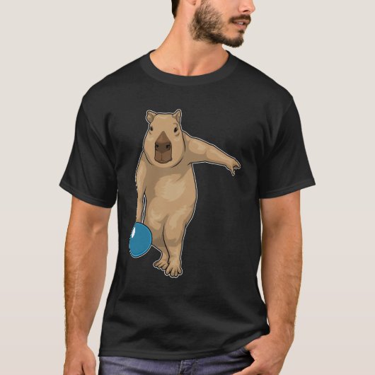 Capybara Bowling bowlingbal T-shirt (Voorkant)