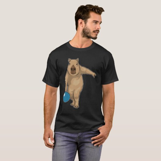 Capybara Bowling bowlingbal T-shirt (Voorkant volledig)