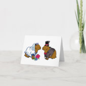 Capybara Bride & Groom Cute Wedding illustratie Kaart (Voorkant)
