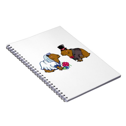 Capybara Bride & Groom Cute Wedding illustratie Notitieboek (Rechterzijde)