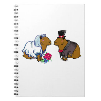 Capybara Bride & Groom Cute Wedding illustratie Notitieboek