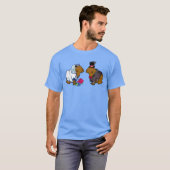 Capybara Bride & Groom Cute Wedding illustratie T-shirt (Voorkant volledig)