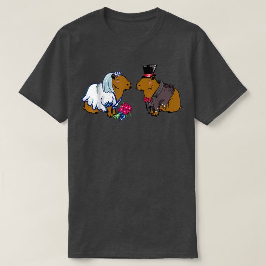 Capybara Bride & Groom Wedding Illustration 165 T-shirt (Design voorkant)