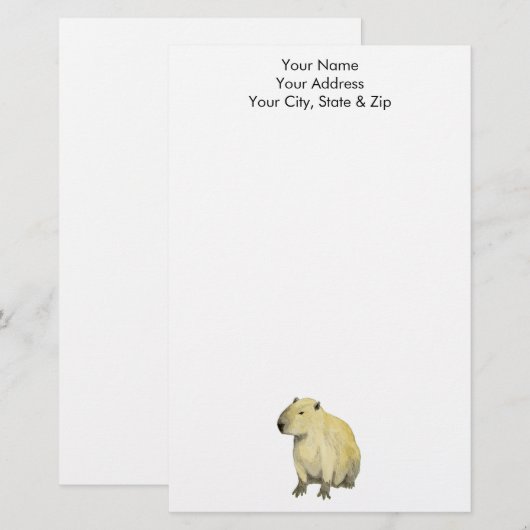 Capybara Briefpapier (Voorkant / Achterkant)