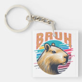 Capybara Bruh Funny Bruh Capybara Lovers Mannen Ki Sleutelhanger (voorkant)