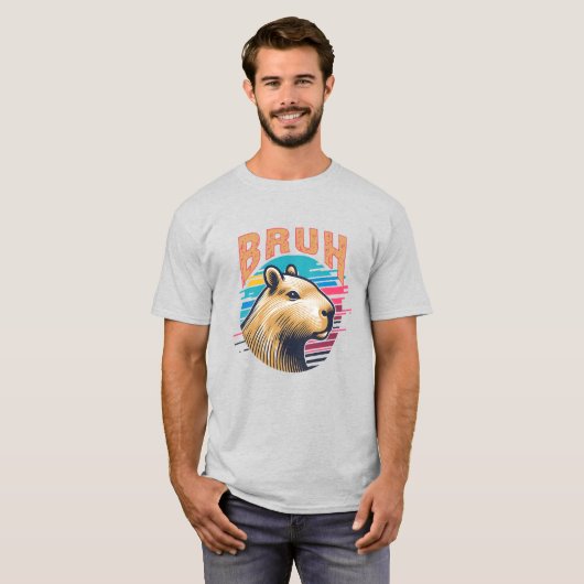 Capybara Bruh Funny Bruh Capybara Lovers Mannen Ki T-shirt (Voorkant volledig)