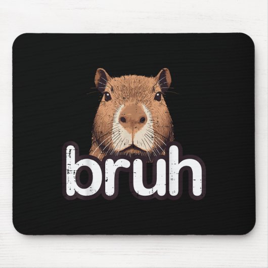 Capybara Bruh Grappige Capy Meme Knaagdier Mannen Muismat (Voorkant)