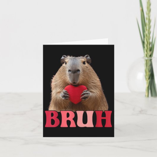 Capybara Bruh Meme Grappig Gezegde Tiener Jongens Kaart (Voorkant)