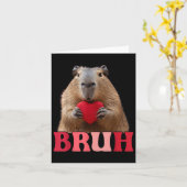Capybara Bruh Meme Grappig Gezegde Tiener Jongens Kaart (Gele Bloem)