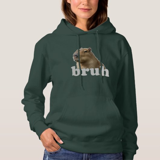 Capybara Bruh Meme Hoodie Funny Animal (Voorkant)