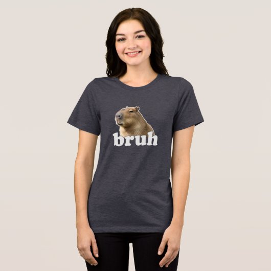 Capybara Bruh Meme Shirt Funny Animal Tee (Voorkant volledig)
