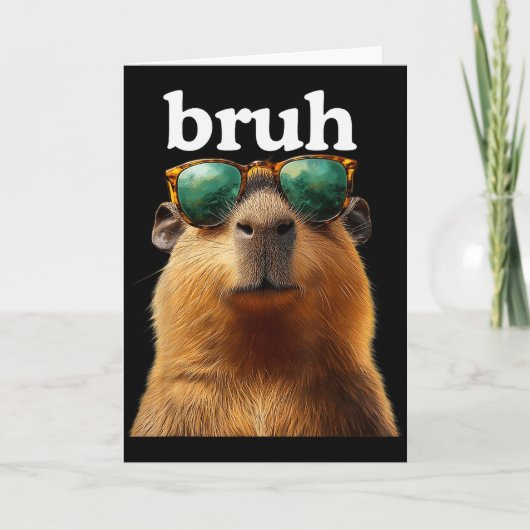 Capybara Bruh With Sungles Funny Meme Lovers Men W Kaart (Voorkant)