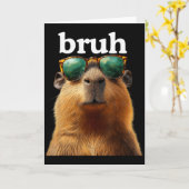 Capybara Bruh With Sungles Funny Meme Lovers Men W Kaart (Gele Bloem)