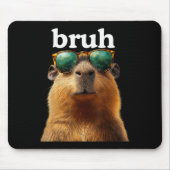 Capybara Bruh With Sungles Funny Meme Lovers Men W Muismat (Voorkant)