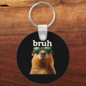Capybara Bruh With Sungles Funny Meme Lovers Men W Sleutelhanger (Voorkant)