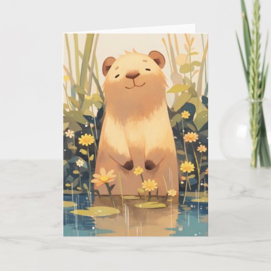 Capybara Brutaal Glimlach Kaart (Voorkant)