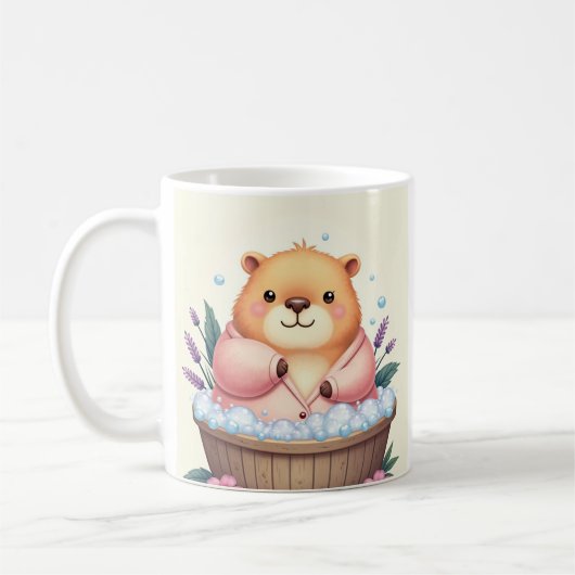 Capybara Bubbelbad Ontspan Je Sticker Koffiemok (Links)