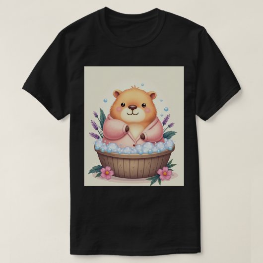 Capybara Bubbelbad Ontspan Je Sticker T-shirt (Design voorkant)