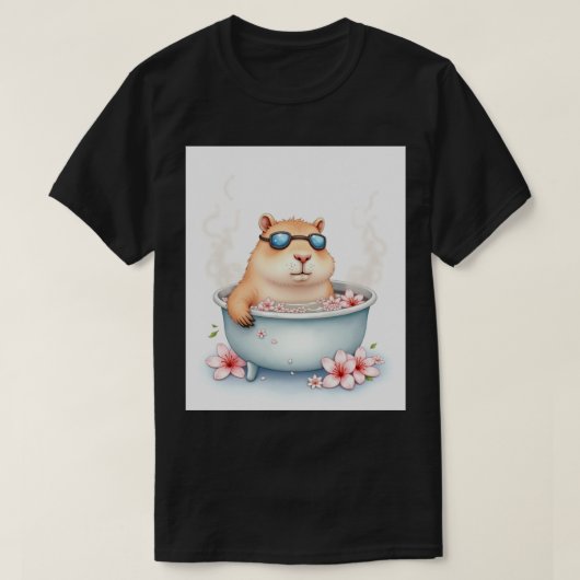 Capybara Bubbelbad Ontspan Je Stress Verlichtings  T-shirt (Design voorkant)