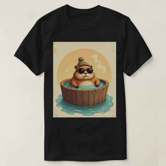 Capybara Bubbelbad Ontspan Vibes Sticker Capybara T-shirt (Design voorkant)