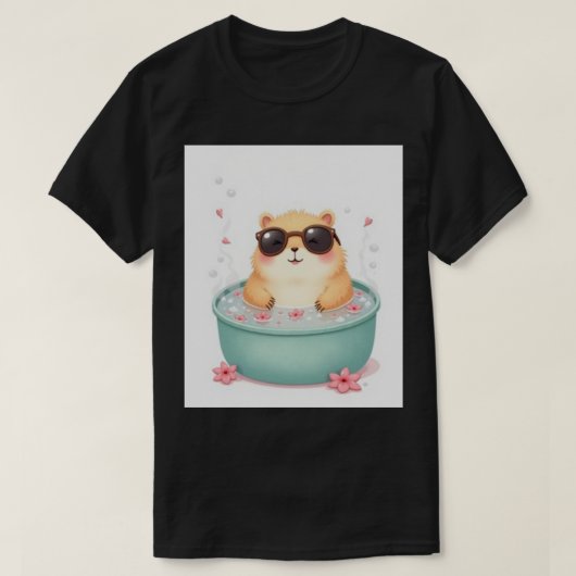 Capybara Bubbelbad Ontspannen Sfeer Sticker - Rela T-shirt (Design voorkant)