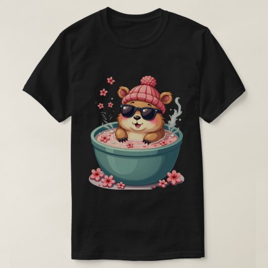 Capybara Bubbelbad Ontspanning Chill Vibes Spa Dag T-shirt (Design voorkant)