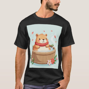 Capybara Bubbelbad Ontspanning Kawaii Sticker Knus T-shirt