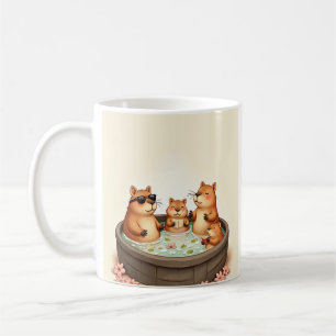 Capybara Bubbelbad Ontspanning Kersenbloesem Thee  Koffiemok