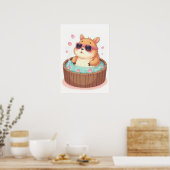 Capybara Bubbelbad Ontspanning Sticker Capybara Sf Poster (Keuken)