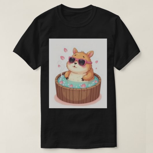 Capybara Bubbelbad Ontspanning Sticker Capybara Sf T-shirt (Design voorkant)