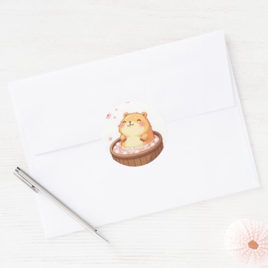 Capybara Bubbelbad Ontspanning Sticker Capybara Sp (Envelop)