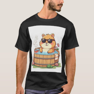 Capybara Bubbelbad Ontspanning Sticker Kawaii Dier T-shirt