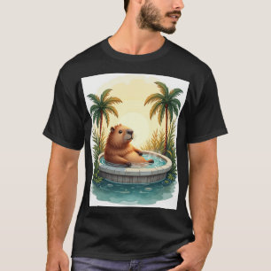 Capybara Bubbelbad Ontspanning Sticker Voor Chill  T-shirt