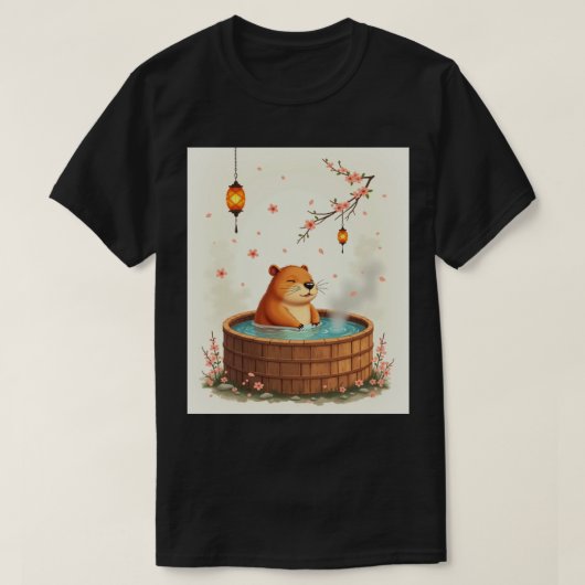 Capybara Bubbelbad Ontspanning Stoomende Spadag St T-shirt (Design voorkant)