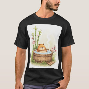 Capybara Bubbelbad Ontspanning Waterverf Sticker T-shirt