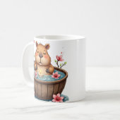 Capybara Bubbelbad Ontspanning Zen Dier Grappig T- Koffiemok (Voorkant links)